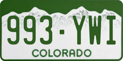 CO license plate 993YWI