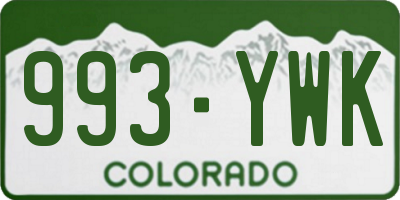 CO license plate 993YWK