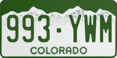 CO license plate 993YWM