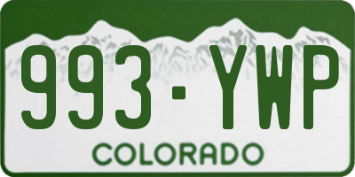 CO license plate 993YWP