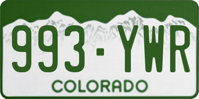 CO license plate 993YWR