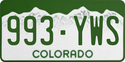 CO license plate 993YWS