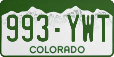 CO license plate 993YWT
