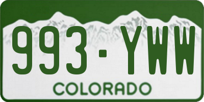 CO license plate 993YWW