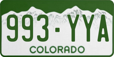 CO license plate 993YYA