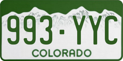 CO license plate 993YYC
