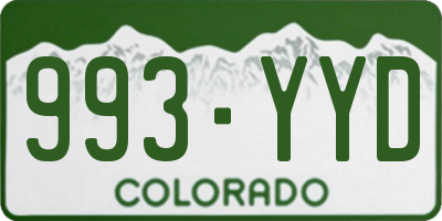 CO license plate 993YYD