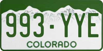 CO license plate 993YYE