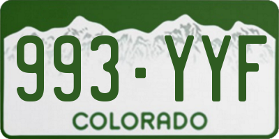 CO license plate 993YYF