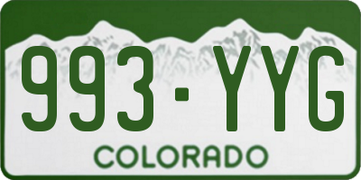 CO license plate 993YYG