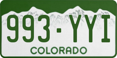 CO license plate 993YYI