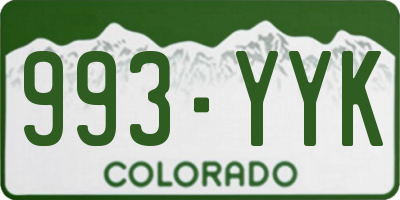 CO license plate 993YYK
