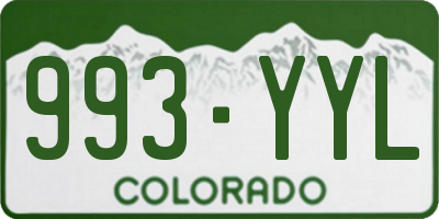 CO license plate 993YYL
