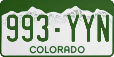 CO license plate 993YYN