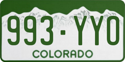 CO license plate 993YYO