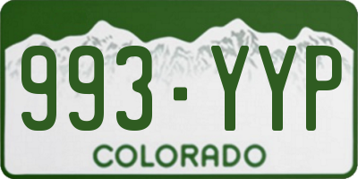 CO license plate 993YYP
