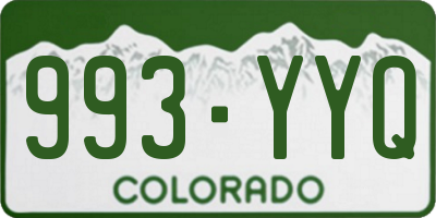 CO license plate 993YYQ