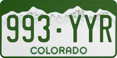 CO license plate 993YYR
