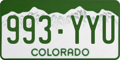 CO license plate 993YYU