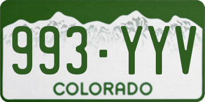 CO license plate 993YYV