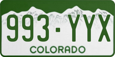 CO license plate 993YYX