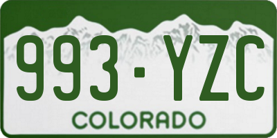 CO license plate 993YZC