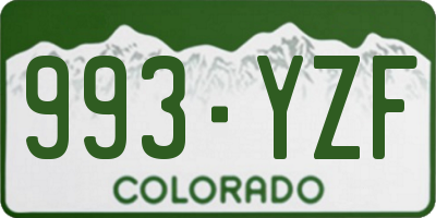 CO license plate 993YZF