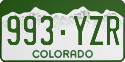 CO license plate 993YZR