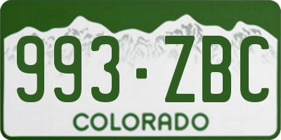 CO license plate 993ZBC