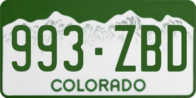 CO license plate 993ZBD