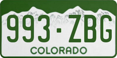 CO license plate 993ZBG