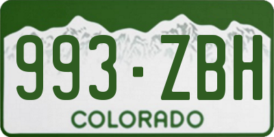 CO license plate 993ZBH