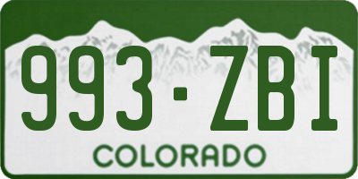 CO license plate 993ZBI