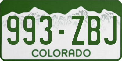 CO license plate 993ZBJ