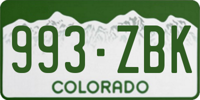 CO license plate 993ZBK