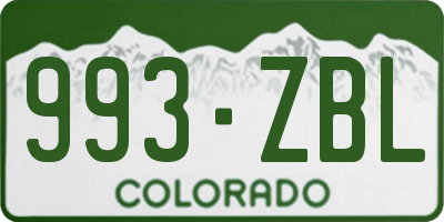 CO license plate 993ZBL