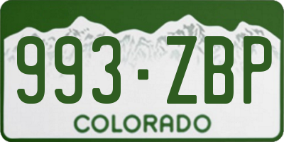 CO license plate 993ZBP