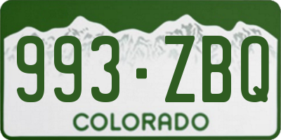 CO license plate 993ZBQ