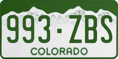 CO license plate 993ZBS
