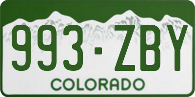 CO license plate 993ZBY