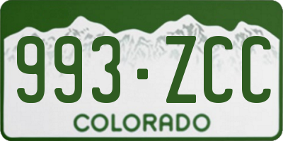 CO license plate 993ZCC