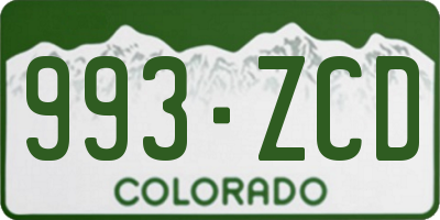 CO license plate 993ZCD