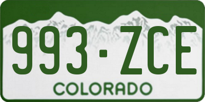 CO license plate 993ZCE