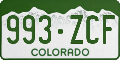 CO license plate 993ZCF