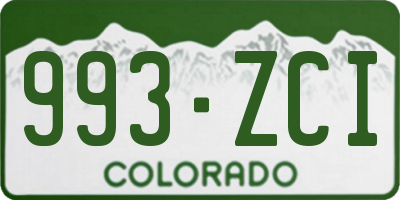 CO license plate 993ZCI