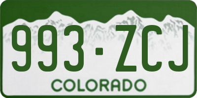 CO license plate 993ZCJ