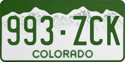 CO license plate 993ZCK