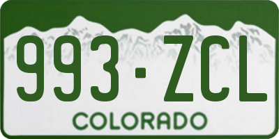 CO license plate 993ZCL