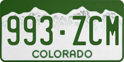 CO license plate 993ZCM