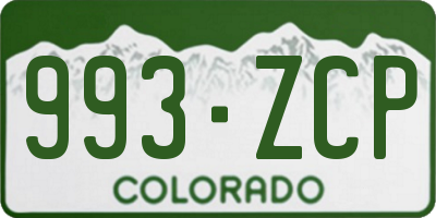 CO license plate 993ZCP